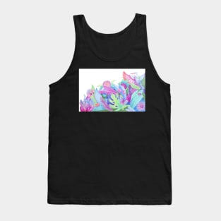 Beautiful painted fabulous flowers and leaves Tank Top